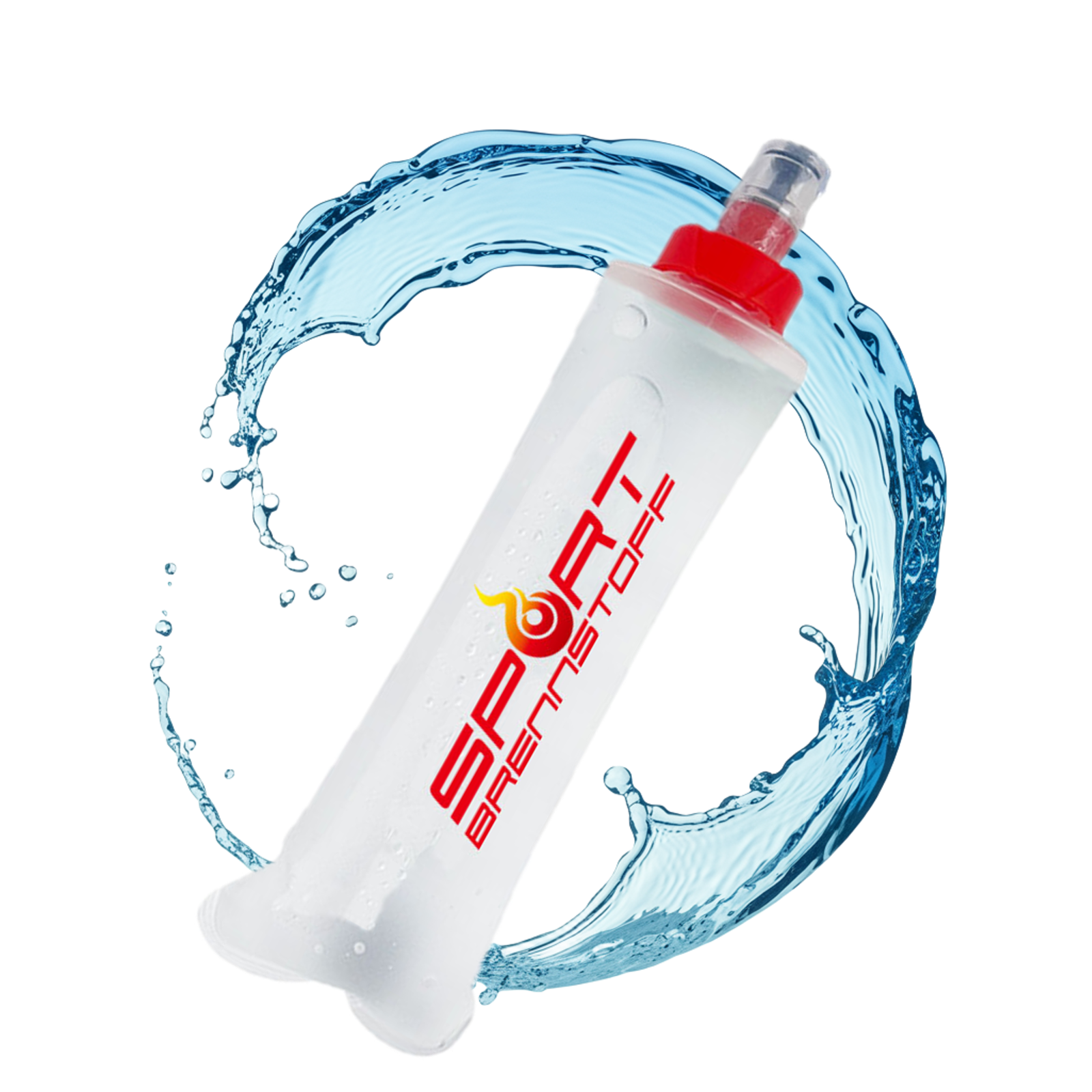 SportBrennstoff BEGLEITER - Trinkflasche mit flexiblem Design und tropfsicherem Verschluss, ideal für Outdoor-Aktivitäten und Radsport.
