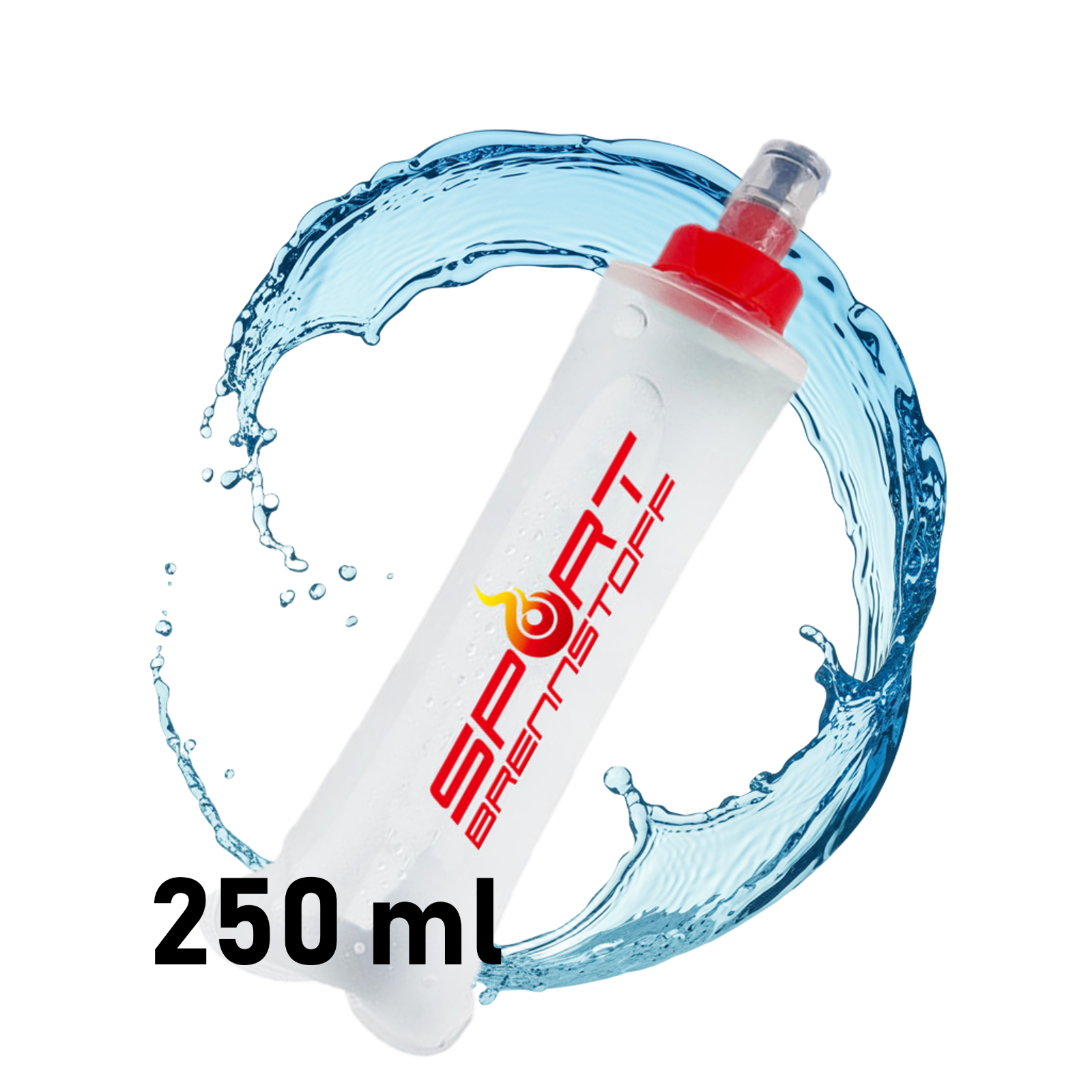SportBrennstoff BEGLEITER - Trinkflasche mit 150 ml Volumen, flexibel und tropfsicher, ideal für Outdoor-Aktivitäten und Radsport.