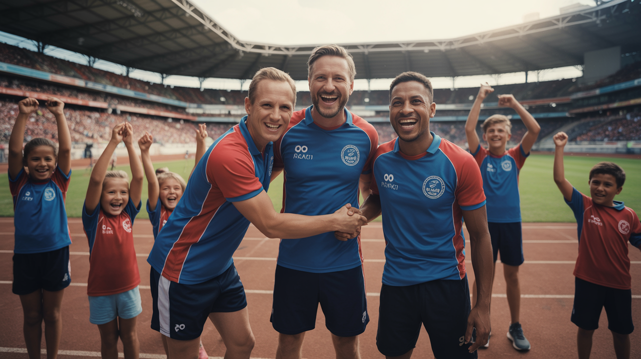 Bild von Sportlern die kooperieren