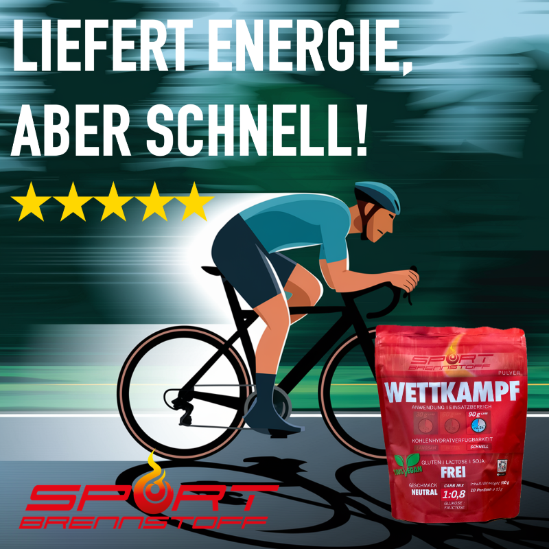 SportBrennstoff Probepaket - Ideale Sportnahrung im Probierpaket mit Wettkampf-Pulver für Radfahrer. Perfekt für intensive Trainingsphasen.