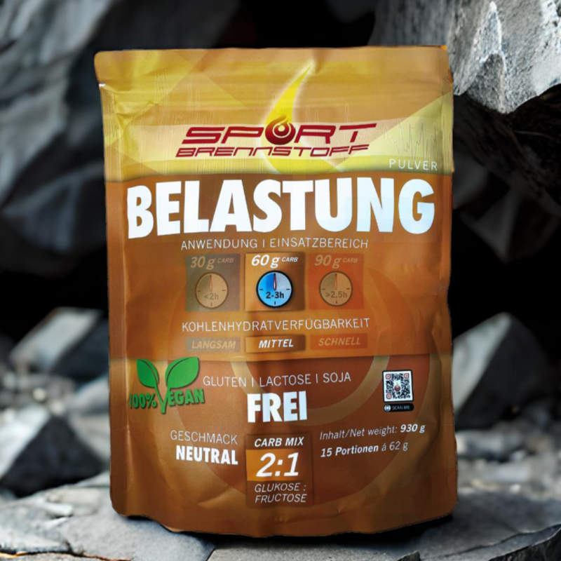 Sportbrennstoff Paket - Belastungspaket kaufen: Veganes Pulver für intensive Belastung, glutenfrei & laktosefrei, ideal für Fitness & Erholung.