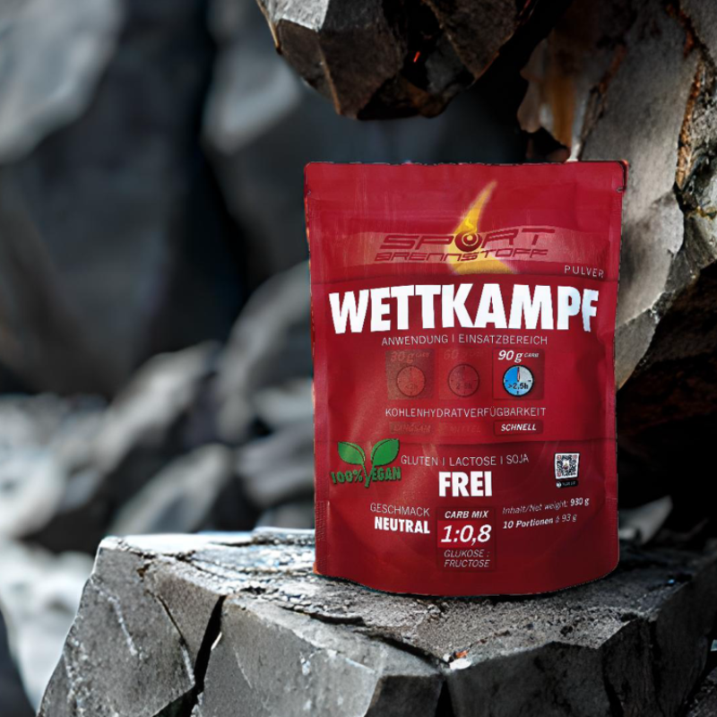 SportBrennstoff Wettkampf Pulver für maximale Energiezufuhr bei Wettkämpfen, 120g Kohlenhydrate pro Stunde, vegan und frei von Gluten, Laktose, Soja.