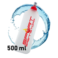 SportBrennstoff BEGLEITER - Trinkflasche mit 500 ml Volumen, flexibel und tropfsicher, ideal für Outdoor-Sport und Radfahren.