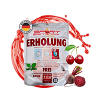 Sportbrennstoff Paket - Belastungspaket kaufen mit Kirschgeschmack, ideal für Erholung nach dem Training. Enthält 15 Portionen Pulver mit hohem Proteingehalt.