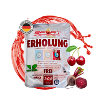 SportBrennstoff Erholung Proteinpulver Kirschgeschmack mit Proteinen, Kohlenhydraten und Mineralien für optimale Regeneration nach dem Training.
