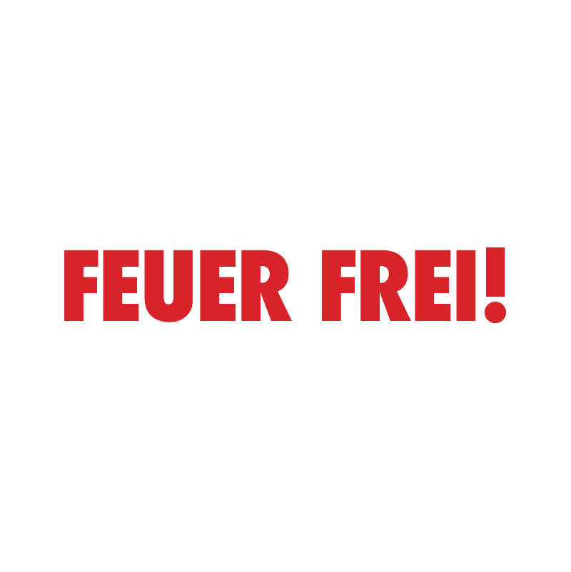 SportBrennstoff BEGLEITER - Trinkflasche mit rotem Schriftzug 'FEUER FREI!' als markantes Design-Element für Outdoor-Aktivitäten.