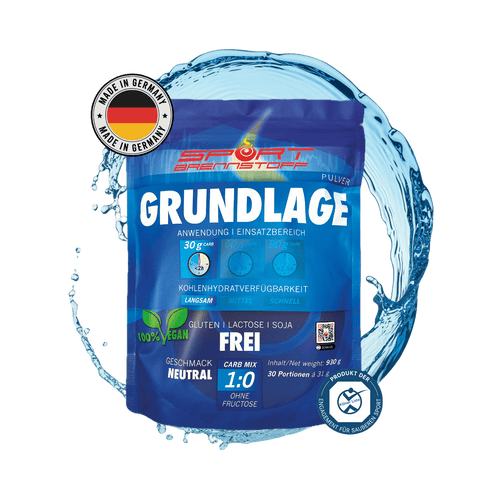 SportBrennstoff GRUNDLAGE kaufen - Fitnessziele erreichen: Veganes Pulver 'Grundlage' mit 30g Carbs pro Portion, glutenfrei & laktosefrei für Ausdauersport.