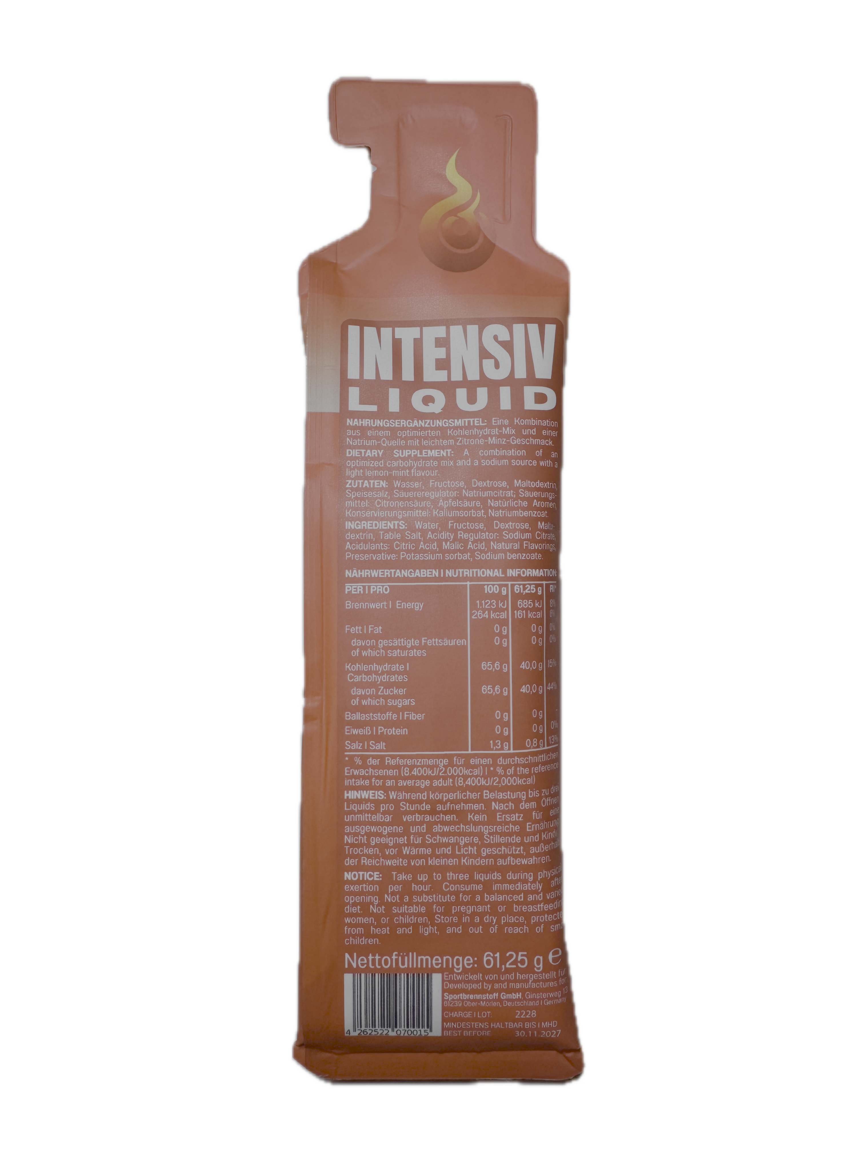 SportBrennstoff LIQUID INTENSIV Sportgel Gel Sportnahrung