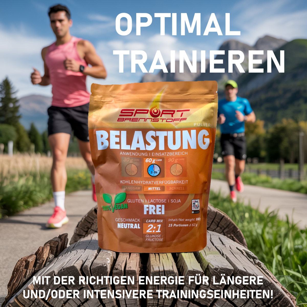 SportBrennstoff BELASTUNG Kohlenhydrat-Pulver Training und Wettkampf