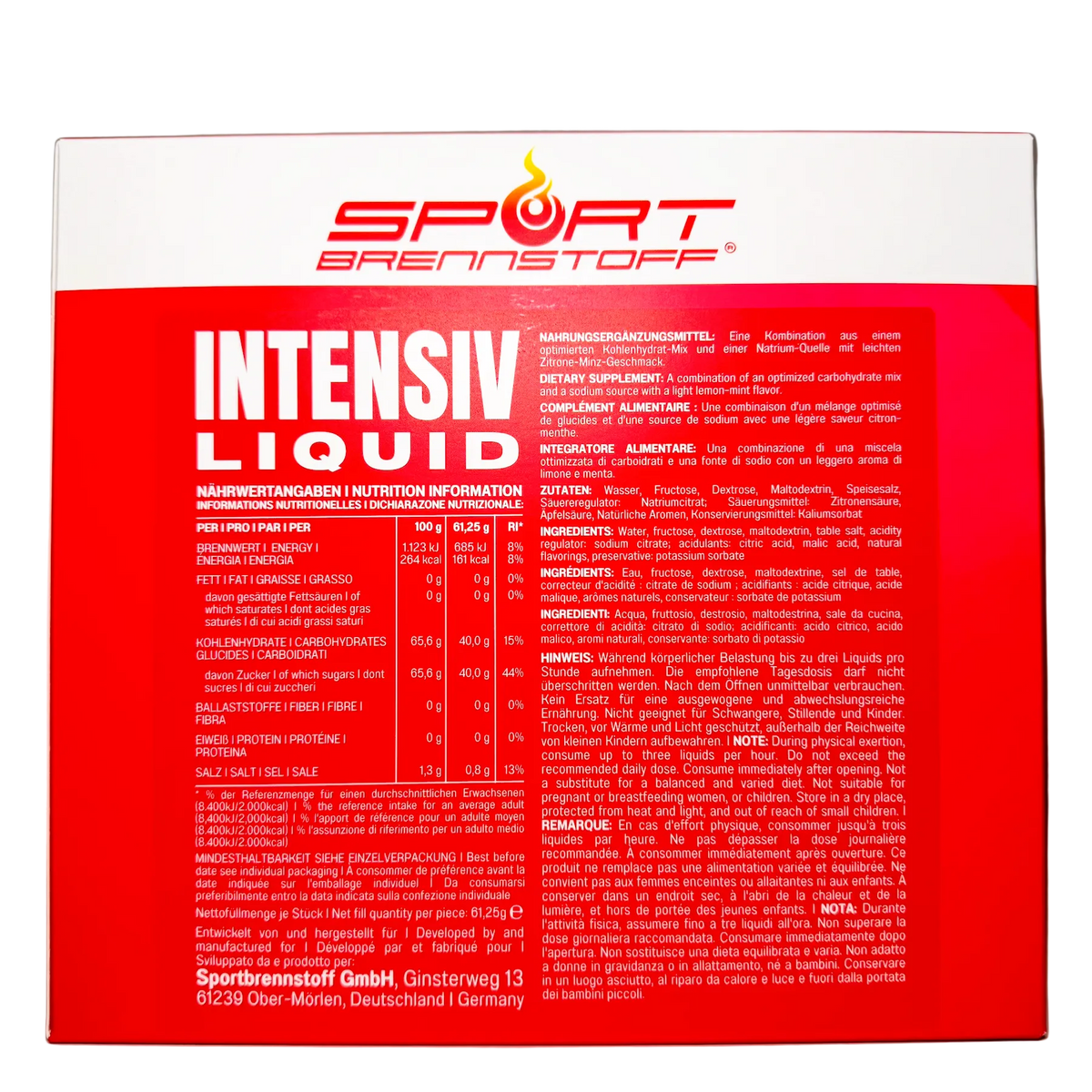 SportBrennstoff INTENSIV Liquid Sportgel Sportnahrung
