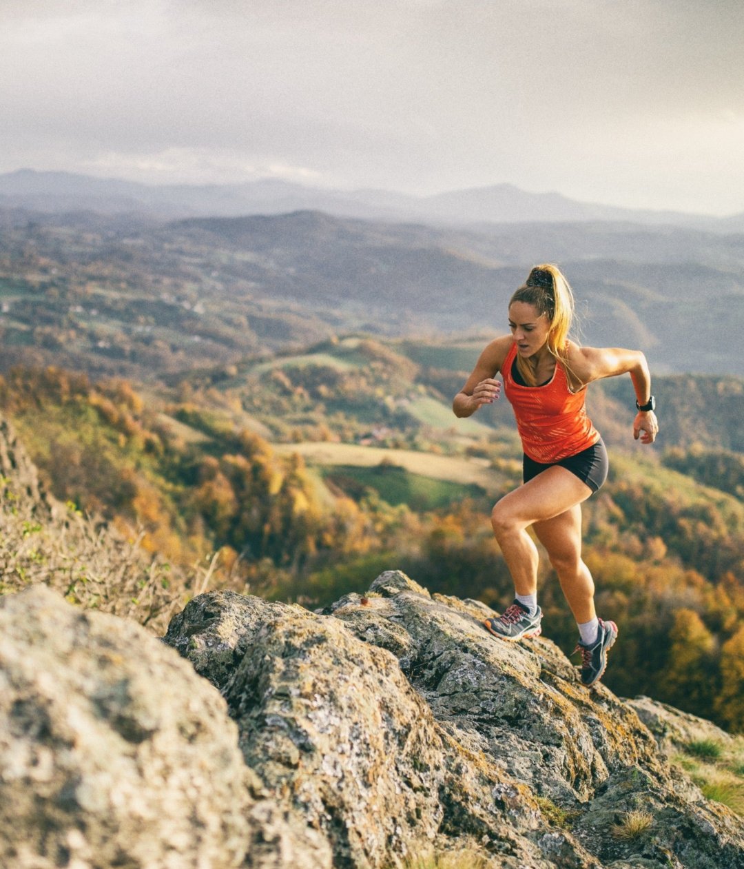 Runner Uphill Trecking Trailrunning