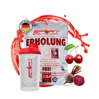 SportBrennstoff Erholung - Proteine, Kohlenhydrate und Mineralien Pulver mit Kirsch- und Rote-Bete-Geschmack für optimale Regeneration nach dem Training.